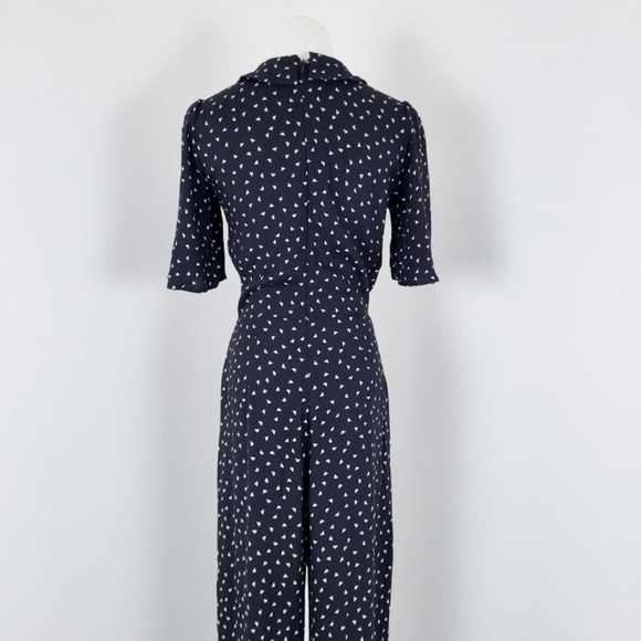 Reformation Alice Jumpsuit Wide Leg short sleeve triangle print bell sleeve - Picture 6 of 16